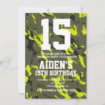 Invitation d'anniversaire du Camouflage