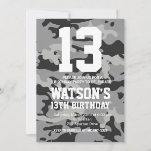 Invitation d'anniversaire du Camouflage