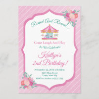 Invitation d'anniversaire du carrousel Joyeux Parc