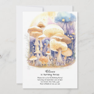 Invitation d'anniversaire du champignon Fairycore 