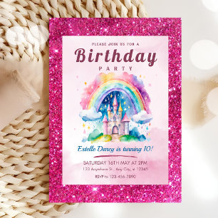 Invitation d'anniversaire du Château Arc-en-Ciel M