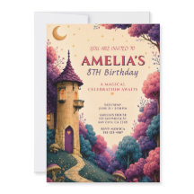 Invitation d'anniversaire du château de conte de f