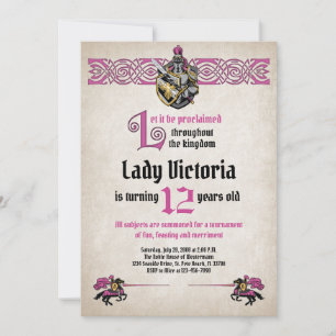 Invitation d'anniversaire du Chevalier médiéval