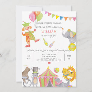 Invitation d'anniversaire du cirque