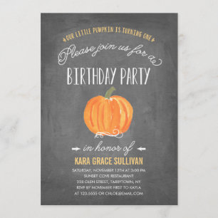 Invitation d'anniversaire du citrouille de chute