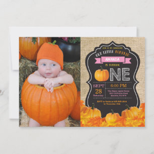 Invitation d'anniversaire du citrouille Orange Bur