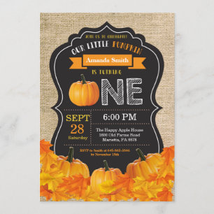 Invitation d'anniversaire du citrouille Orange Bur