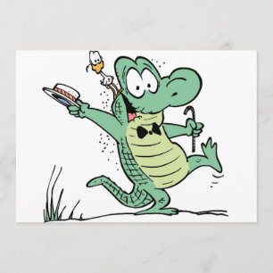 Invitation d'anniversaire du crocodile de marais