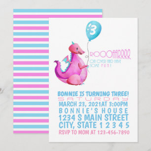 Invitation d'anniversaire du dragon