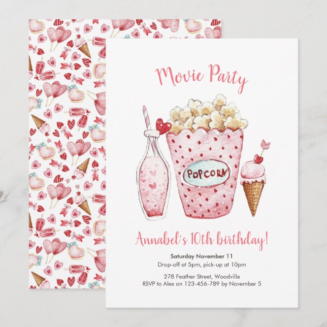 Invitation d'anniversaire du film (Devant / Derrière)