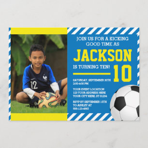 Invitation d'anniversaire du football avec la