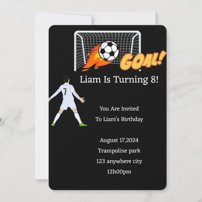 INVITATION D'ANNIVERSAIRE DU FOOTBALL POUR LES GAR (Devant)