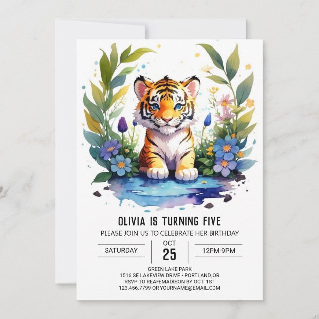 Invitation d'anniversaire du garçon sauvage de Tig (Devant)