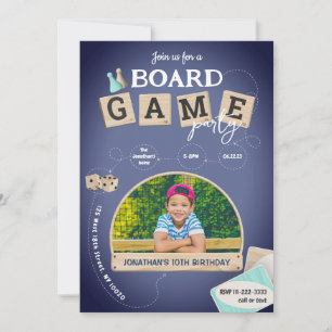 Invitation d'anniversaire du jeu de société