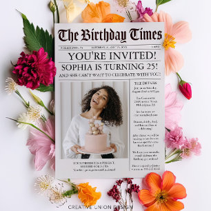 Invitation d'anniversaire du journal unique