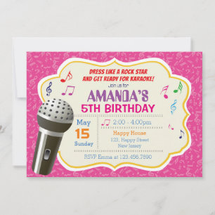 Invitation d'anniversaire du karaoké