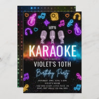 Invitation d'anniversaire du karaoké | Karaoke Par