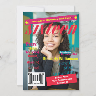 Invitation d'anniversaire du magazine Sweet 16