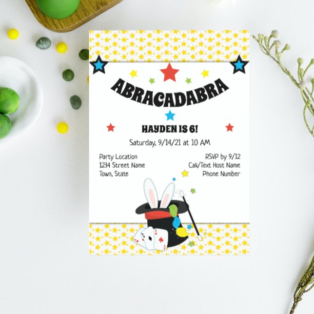 Invitation d'anniversaire du magicien (Créateur téléchargé)