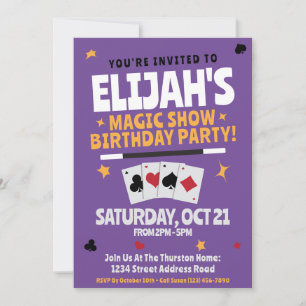 Invitation d'anniversaire du magicien - baguette e