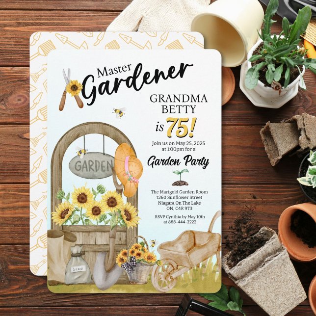 Invitation d'anniversaire du maître Gardener (Créateur téléchargé)