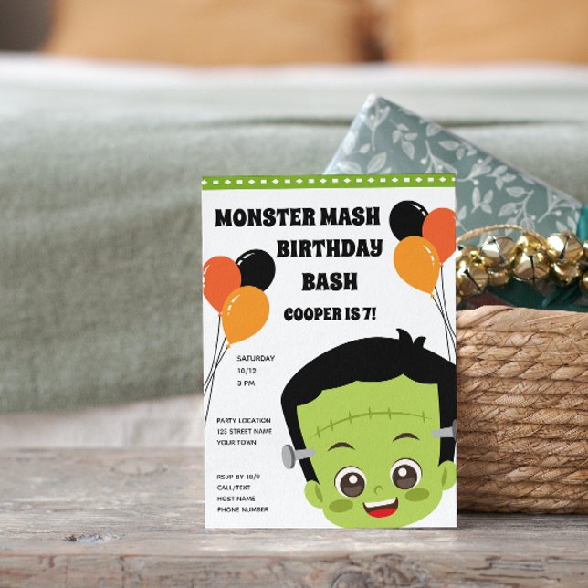 Invitation d'anniversaire du monstre d'Halloween (Créateur téléchargé)