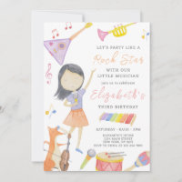 Invitation d'anniversaire du petit musicien