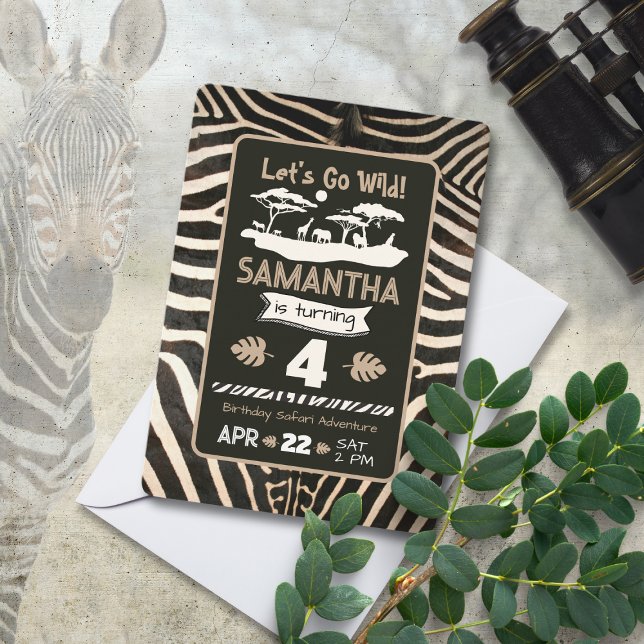 Invitation d'anniversaire du poster de animal Zebr (Créateur téléchargé)