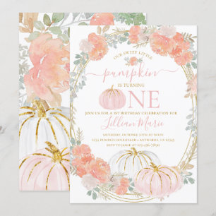 Invitation d'anniversaire du premier Citrouille ro