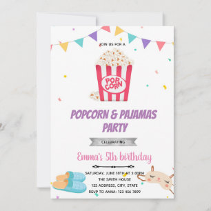 Invitation d'anniversaire du pyjama de maïs