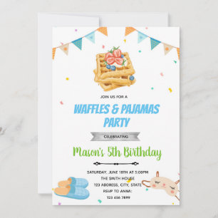 Invitation d'anniversaire du pyjama gaufre
