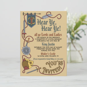 Invitation d'anniversaire du roi de la Renaissance