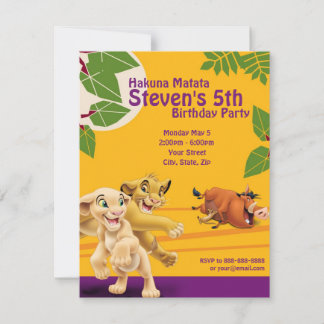 Invitation d'anniversaire du roi Lion
