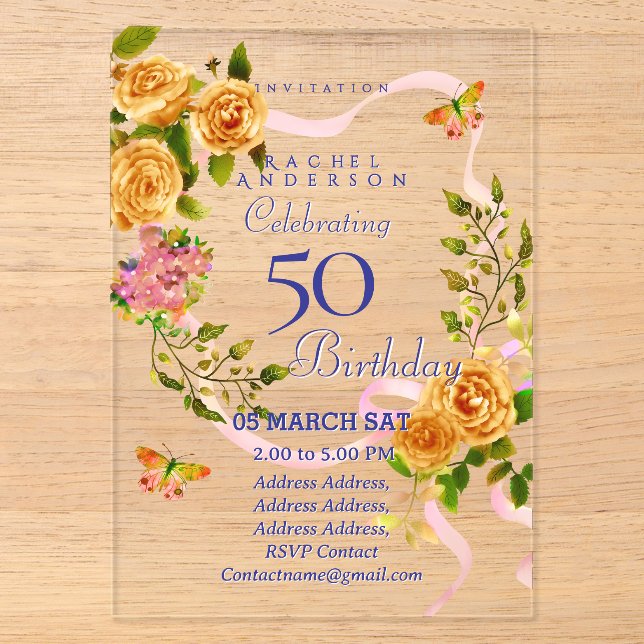 Invitation d'anniversaire du Rose d'or (Recto)