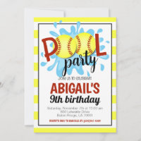 Invitation d'anniversaire du softball Pool