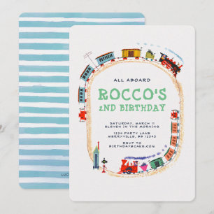 Invitation d'anniversaire du train