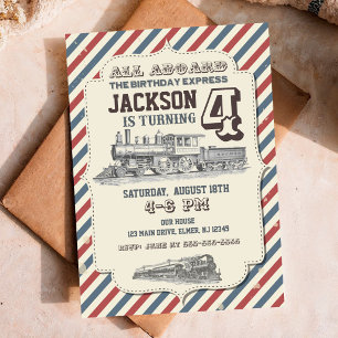 Invitation d'anniversaire du train Invitations Vin