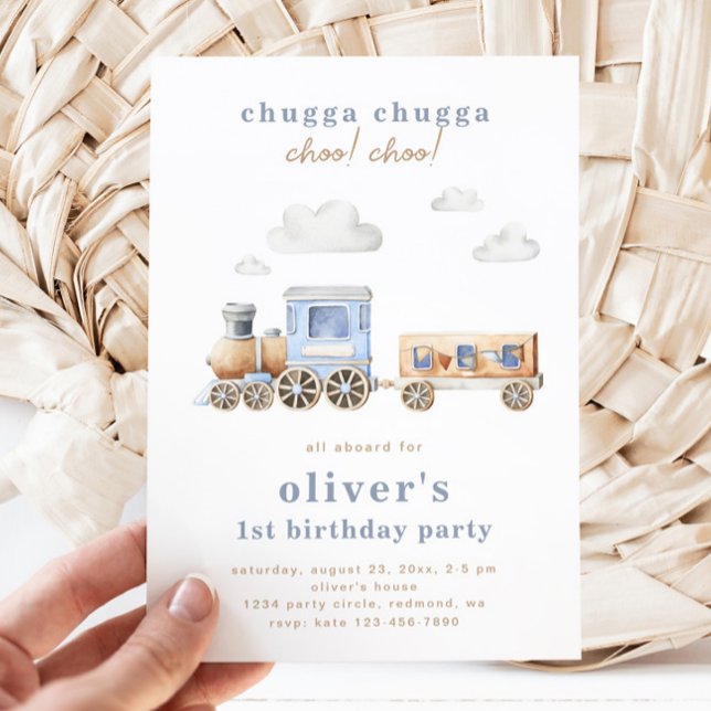 Invitation d'anniversaire du train | Numérique ou  (Créateur téléchargé)