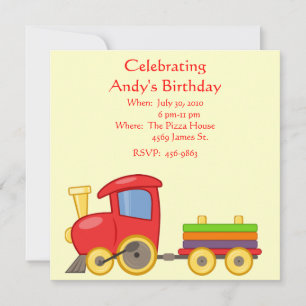Invitation d'anniversaire du train pour enfants