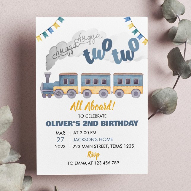 Invitation d'anniversaire du train Toutes les cart (Créateur téléchargé)