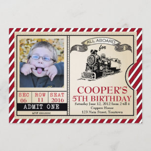 Invitation d'anniversaire du train vintage