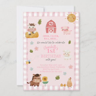 Invitation d'anniversaire d'un animal de ferme | 1