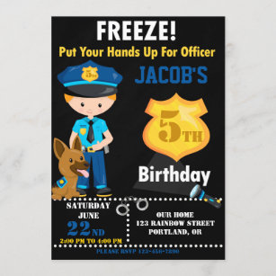 Invitations Faire Part Cartes Anniversaire Policiers Zazzle Ca