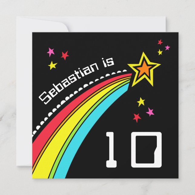 Invitation d'anniversaire d'une étoile de tir pers (Devant)