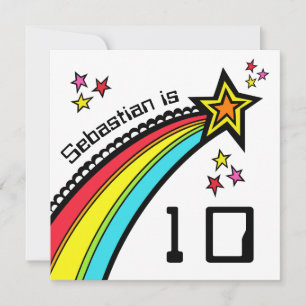 Invitation d'anniversaire d'une étoile de tir pers