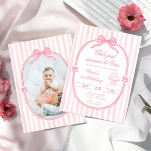 Invitation d'anniversaire d'une fille d'un an avec