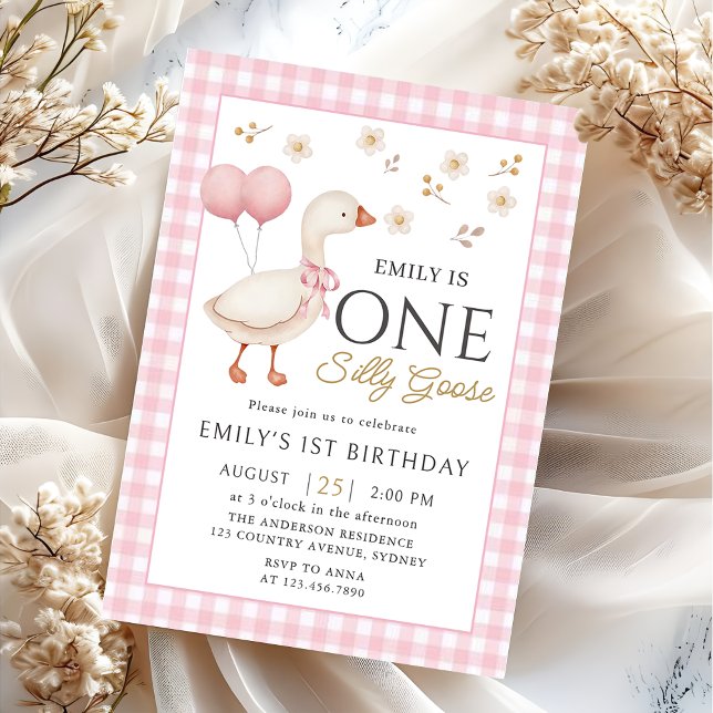 Invitation d'anniversaire d'une oie sotte (Créateur téléchargé)