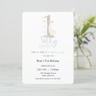 Invitation d'anniversaire d'une oie sotte