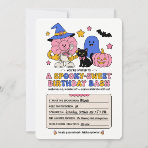 Invitation d'anniversaire effrayante et douce pour