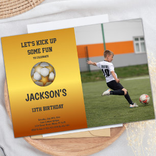 Invitation d'anniversaire Elegant Gold et Orange S